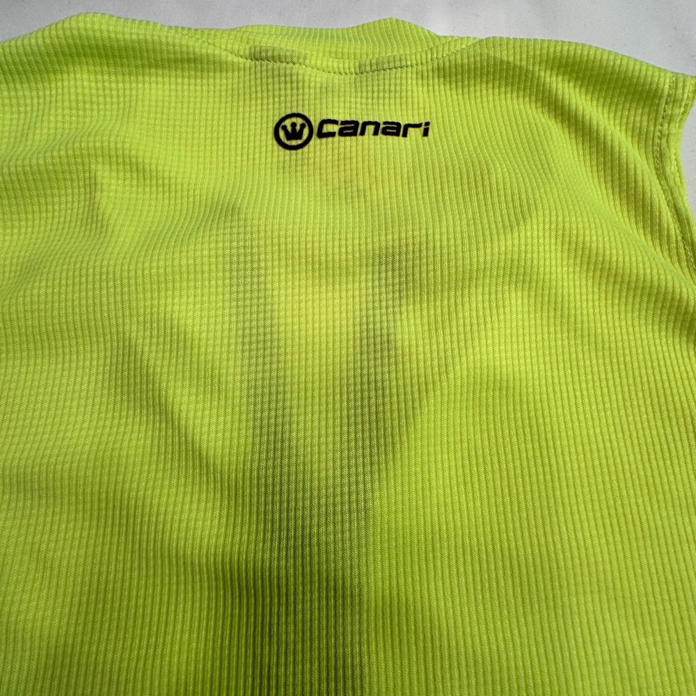 Bicycling Shirt with POCKETS by Canari in Yellow Sleeveless Size S - Picture 4 of 10